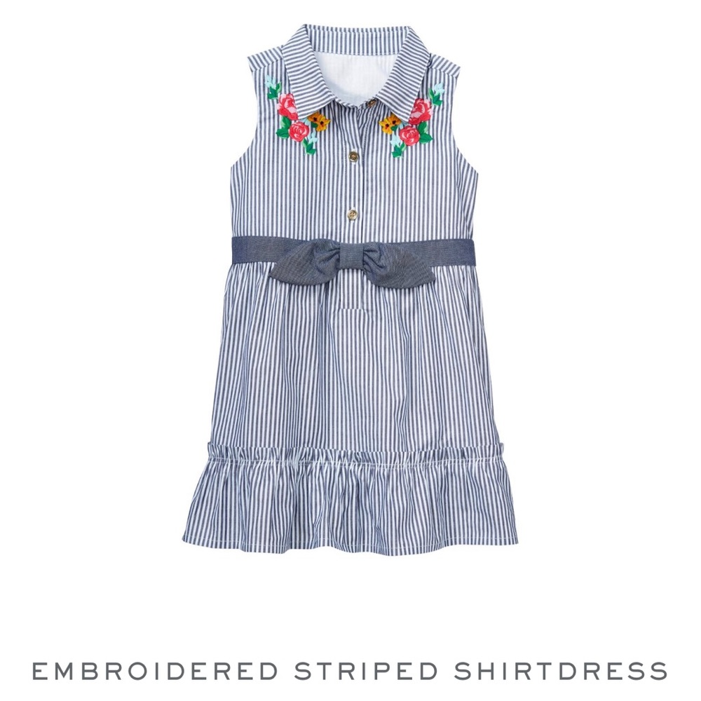 NWT Janie and Jack embroidered stripe shirt dress size 3T